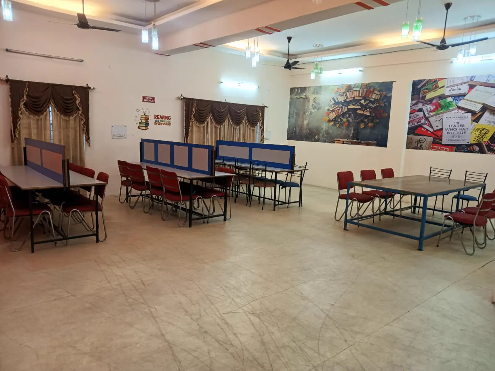 Students studying in library