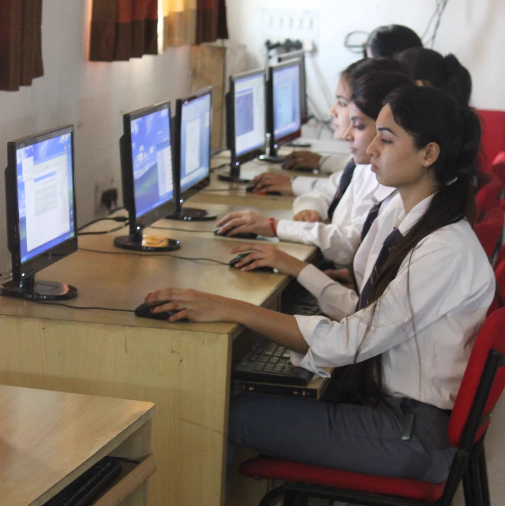 Students using campus internet facilities